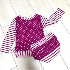 ラッフルバッツ　水着　ラッシュガード キッズ ベビー ピンク　ドット