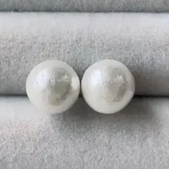 コットンパール　スタッドピアス　ホワイト　8mm サージカルステンレス