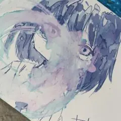 【一点物】No.18 オリジナル原画イラスト（偶然のにじみアート）