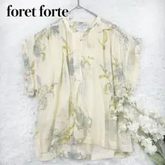 foret forte ロンハーマン 花柄シフォンブラウス シルク コットン 0のサムネイル