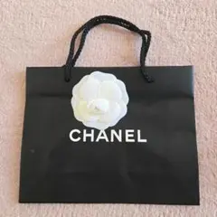 CHANEL フラワー装飾 ショップ袋 黒