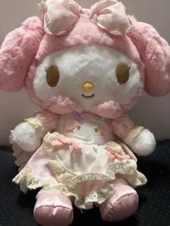 マイメロディ ぬいぐるみ エプロン ロリータ ピンク 希少 リボンでおそろピアノ マイメロディ ぬいぐるみ エプロン ロリータ ピンク 希少 リボンでお
