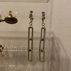 シルバー チェーン イヤリング 約7cm 大きめイヤリング