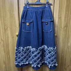 美品】PREMIUM ScoLar 変形デニムスカート 裾レース リボン M - メルカリ