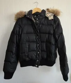 バーバリーブルーレベル ダウンジャケット 黒 38