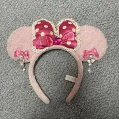 ディズニー カチューシャ ピンク ドット柄　レース