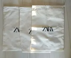 ZARA 収納袋　3点セット　布袋　ショッパー　22cm×31cm