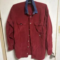 Tommy Jeans 赤 コーデュロイシャツ　90s