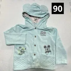 ディズニーベビー 耳つきミッキー マウス長袖 パーカー　90