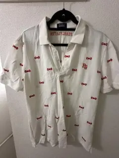 PEARLY GATES ゴルフポロシャツ6 白赤ボウタイ柄