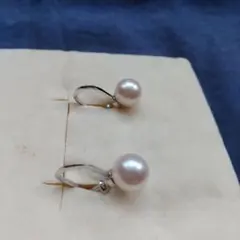ピンクパールイヤリング♤7㎜位