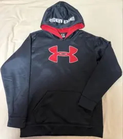 UNDER ARMOUR フード付きパーカー YXL 黒/赤