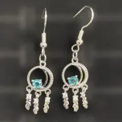 天然石　パライバブルートパーズ　ピアス　パワーストーン　ハンドメイド