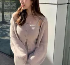 【COCO DEAL】ラメフェザーショートガウン×キャミソール