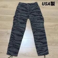 タイガーストライプ カーゴパンツ 迷彩 カモフラージュ USA製 民間 S-R★のサムネイル