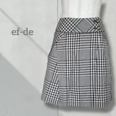 【エフデ】ミニスカート チェック柄 レディース 日本製 飾りボタン 秋冬