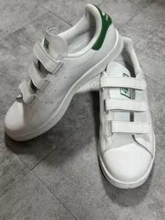 Adidas Stan Smith ベルクロ ホワイト/グリーン