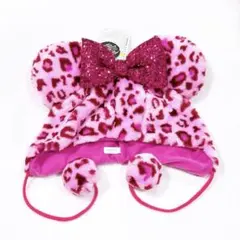 ディズニー ヒョウ柄 ファンキャップ スパンコール ピンク ミニー