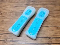 Wiiリモコン 2個セット　Wiiコントローラー　任天堂　WiiU【青】②