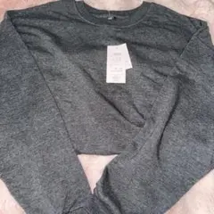 グレー クロップドトレーナー M