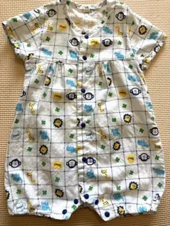 【70cm 動物柄ロンパース／綿100％】