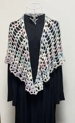透かし編み三角ショール【ハンドメイド】