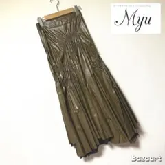 Myu♡フェイクレザーアシメギャザースカート
