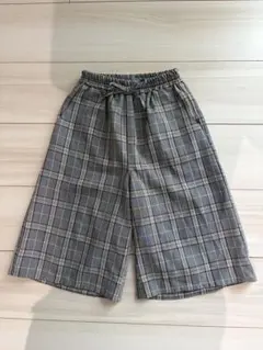 120センチ　チェック柄ワイドパンツ