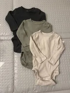 H&M リブボディースーツ3色セット 68cm