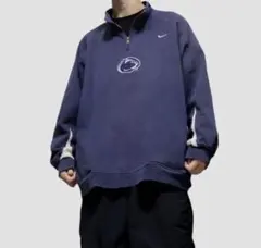 90s NIKE　vintage　ネイビー ハーフジップ　ペンシルバニア州立大学