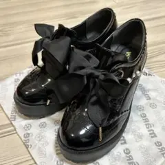 LIZ LISA ブラック リボン付き 厚底ローファー