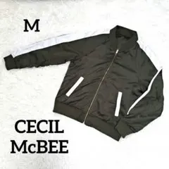 セシルマクビー リバーシブルブルゾン ジップアップ 羽織り 長袖 オリーブ M