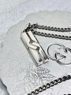 【超美品】GUCCI ペンダント トップ925＋社外喜平チェーン 男女兼用