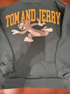 トムとジェリー トレーナー グリーン　150 裏起毛