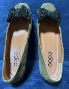 【新品未使用】coca コカ スエードパンプス グリーン [361/2]のサムネイル