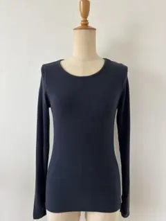 sabase ワールド クルーネック 長袖カットソー　袖シャーリング