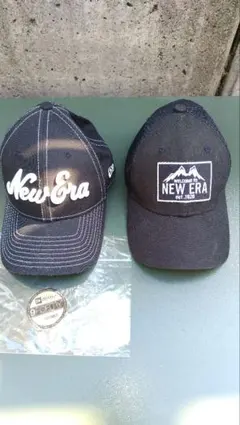【USED】NEW ERA 9FORTY ブラックキャップ 2点セット