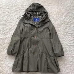 【美品 】バーバリーブルーレーベル フーデッドコート カーキ 38 綿100%
