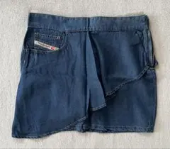 【新品】ディーゼルDIESELフリル デニム タイト ミニスカート23