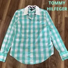 【TOMMY HILFEGER】トミー グリーンチェックシャツ2way