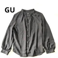 GU 長袖 ブラウス XL シャツ フォーマル スーツ パールボタン チュニックのサムネイル