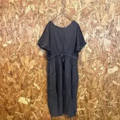 studio CLIP ロングワンピース フレア チャコールグレー レディース