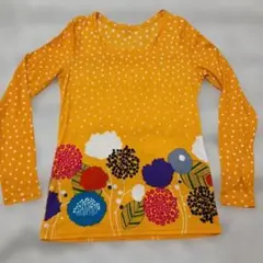 ワコール 長袖シャツ イエロー ドット 花柄 L