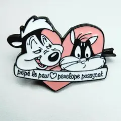 ペペ・ル・ピュー & ペネロッピー・プッシーキャット　ピンバッジ　アメリカン雑貨