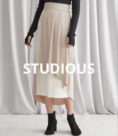 STUDIOUSステュディオス　コンビサテンプリーツスカート（ベージュ）サイズ１のサムネイル