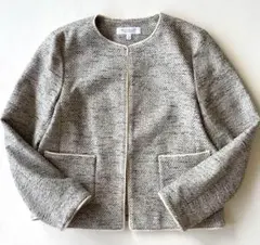 ユナイテッドアローズ 定価2,4万ミックスツイードツイルノーカラージャケット L