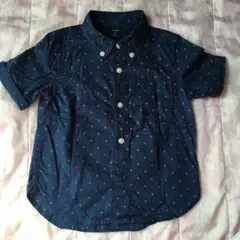 baby GAP 紺ドット柄ボタンダウンシャツ 85-95cm相当