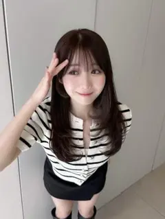 【みりにゃ着用】H&M 半袖カーディガン クリーム S