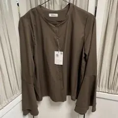 tal. by yumi. フレア袖ブラウス ブラウン Mサイズ【新品】