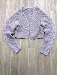 【美品】CITYSHOP シティショップ クロップド ケーブルニット パープルのサムネイル
